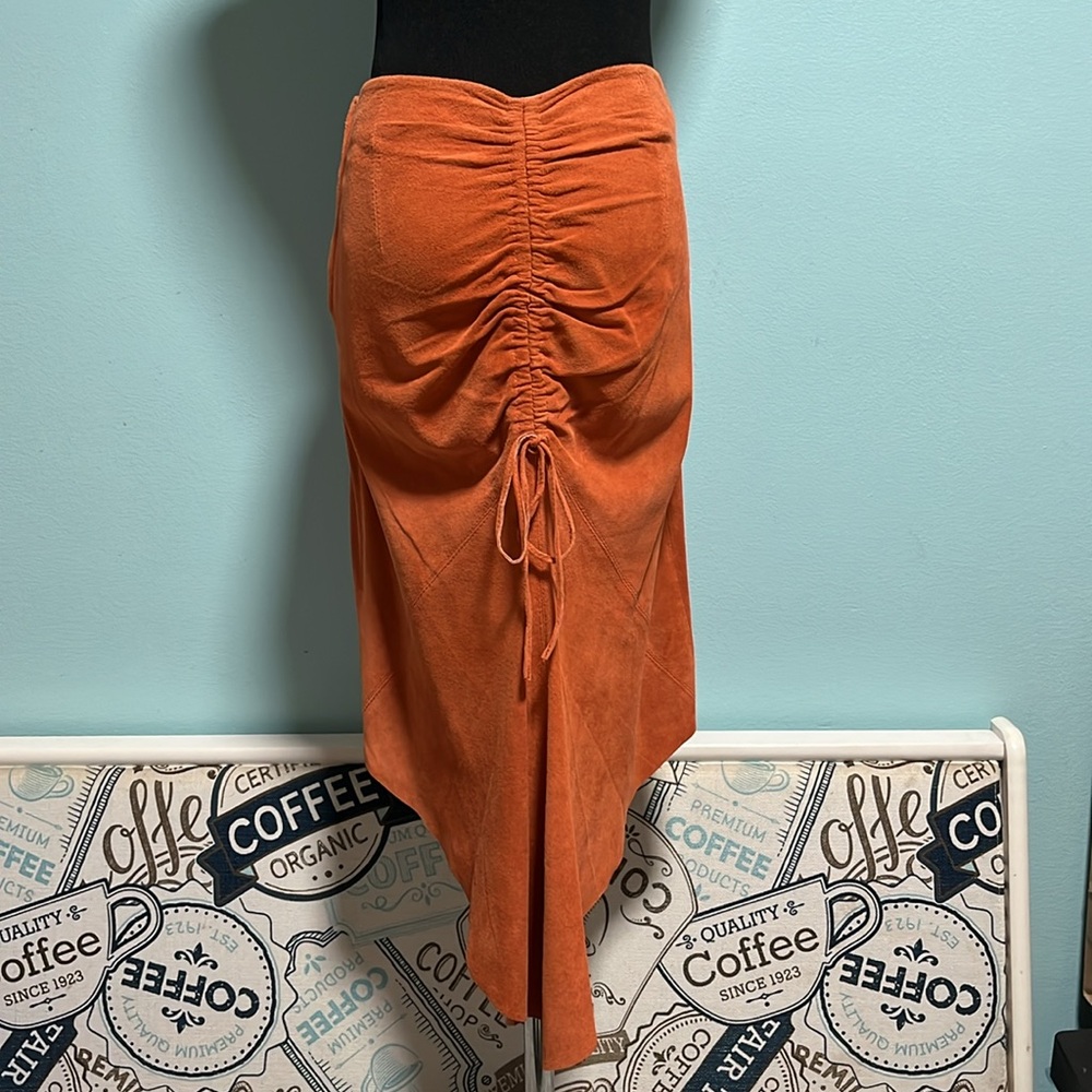 Vintage Marciano orange suede skirt